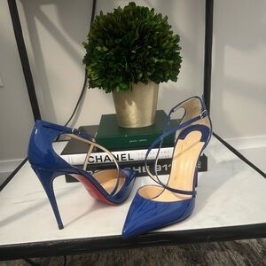 Christian Louboutin blue stilettos